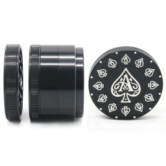 63mm Aluminum Alloy 4-Layer Grinder with Ace of Spades Pattern