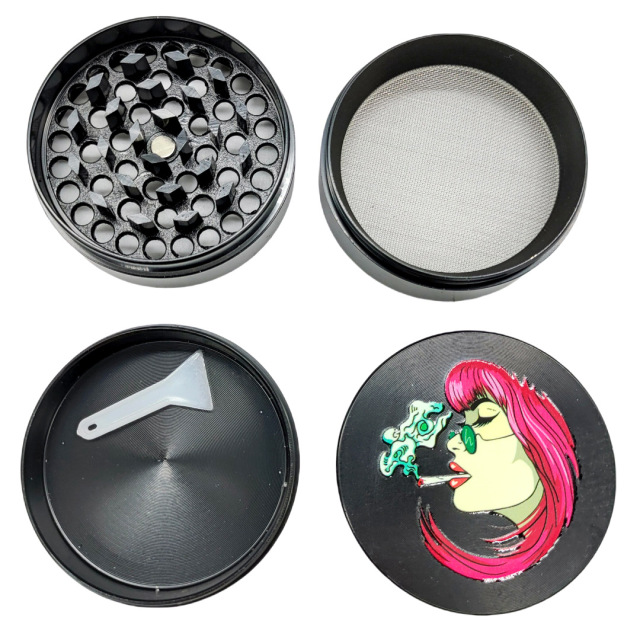 Amsterdam Printed Metal Herb Grinder 3-Layer Zinc Alloy Tobacco Grinder 40/50/55/63mm