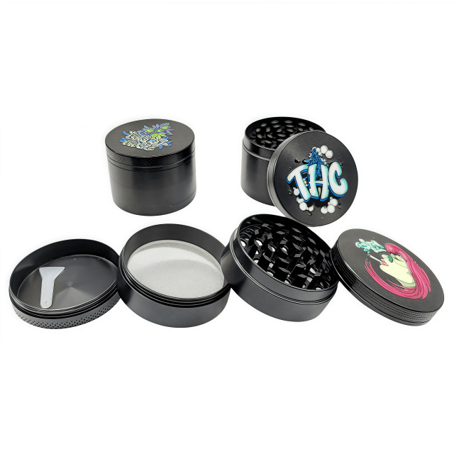 Amsterdam Printed Metal Herb Grinder 3-Layer Zinc Alloy Tobacco Grinder 40/50/55/63mm