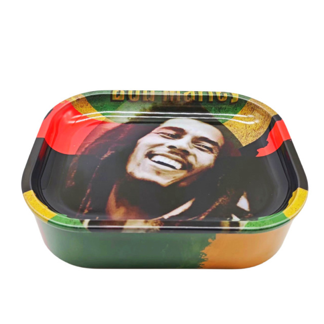 Custom Printed Metal Rolling Tray with Lid | 18×14×4.5cm Tinplate Cigarette Tray for Smoking Accessories