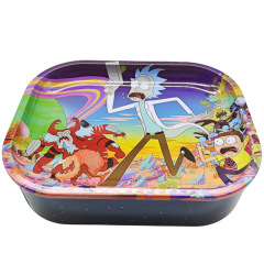 Custom Printed Metal Rolling Tray with Lid | 18×14×4.5cm Tinplate Cigarette Tray for Smoking Accessories