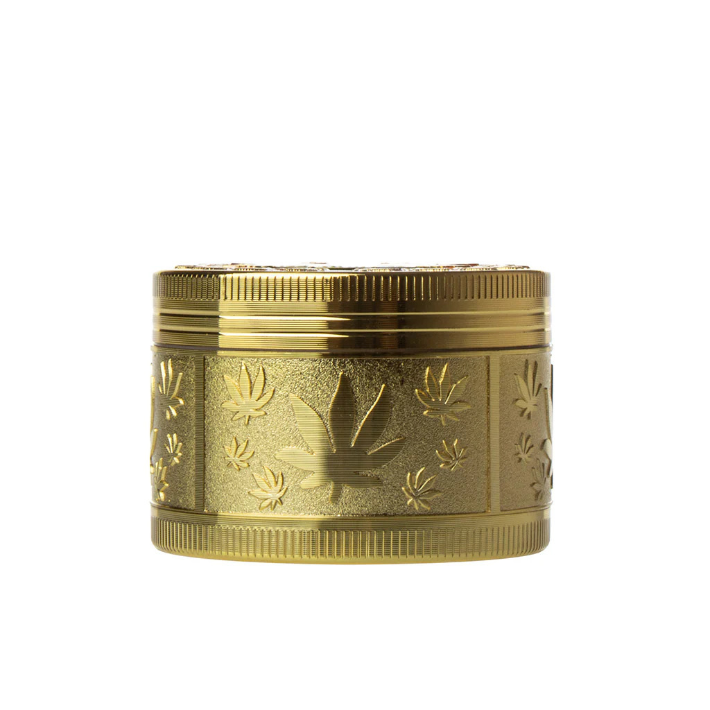 52mm Zinc Alloy 4-Layer Carved Herb Grinder with Compass Design