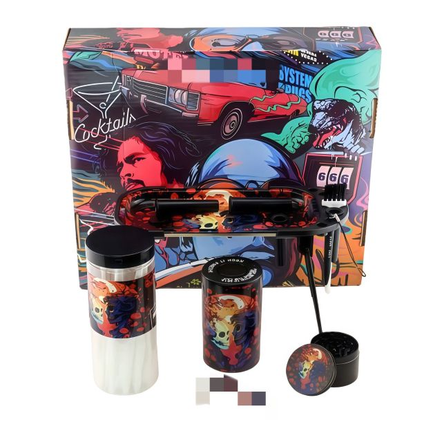 Multi-Functional Rolling Tray Gift Set | Complete Smoking Kit with Grinder, Jar & Accessories