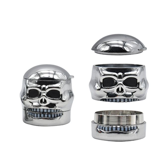 3-Layer Skull Metal Herb Grinder | Zinc Alloy Grinder with Sharp Teeth (50mm)