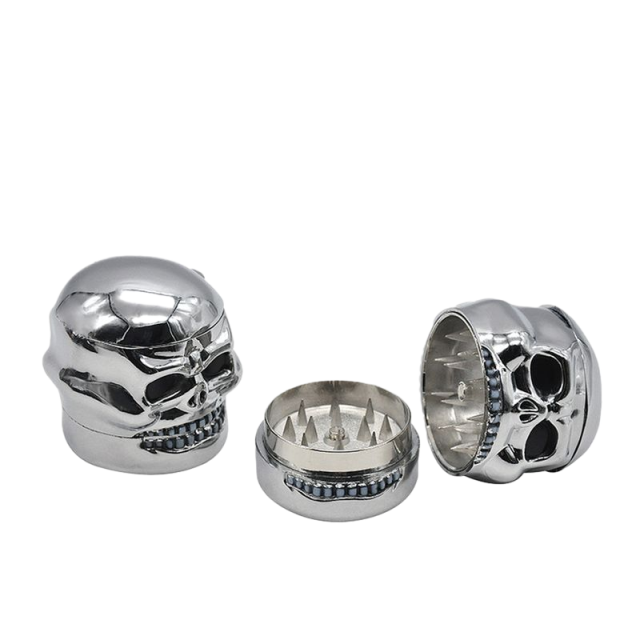 3-Layer Skull Metal Herb Grinder | Zinc Alloy Grinder with Sharp Teeth (50mm)