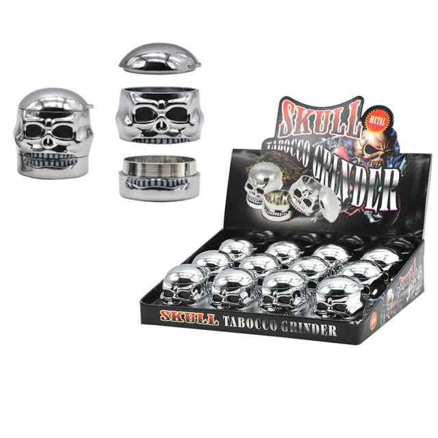 3-Layer Skull Metal Herb Grinder | Zinc Alloy Grinder with Sharp Teeth (50mm)