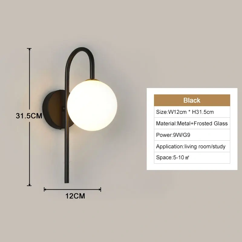 Interior LED Wall Lamps Wall Lights with G9 Bulb for Bedroom Black Gold  LED Wall Lamps Wall Sconce for Home Luminuaire Lighting