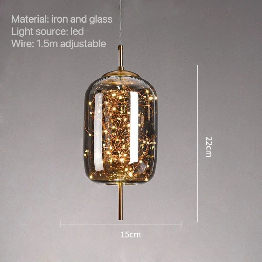 Modern Led Pendant Lamp Glass Ceiling Hanging Lights Fixture Luminaire Chandeliers Lustres Suspension Luminaire Bedroom Decor