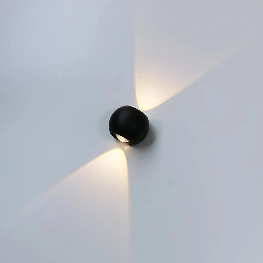 6W Outdoor Waterproof Wall Lamp Round Ball Up and Down Light Fixture Home Lighting Courtyard Light Garage Porch Light Decoration