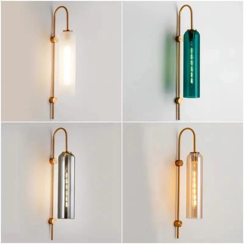 Glass Wall Lamp for Bedroom Bedside Living Room Hallway Restaurant Bar Sconce Light Fixture Bathroom Outdoor Indoor Lighting