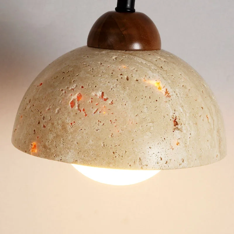 Huangdong stone wabi-Sabi wind bedroom bed wall lamp cream wind living room medieval designer retro home lamps