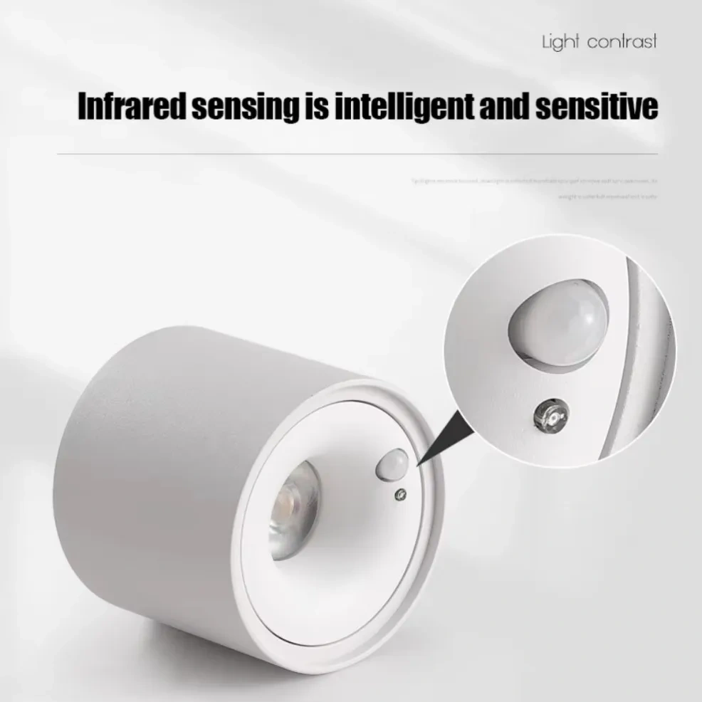 PIR Motion Sensor LED Ceiling Downlight Surface Mounted Anti-Glare Smart Stair Bedroom Home Spot Lighting Fixture Full spectrum