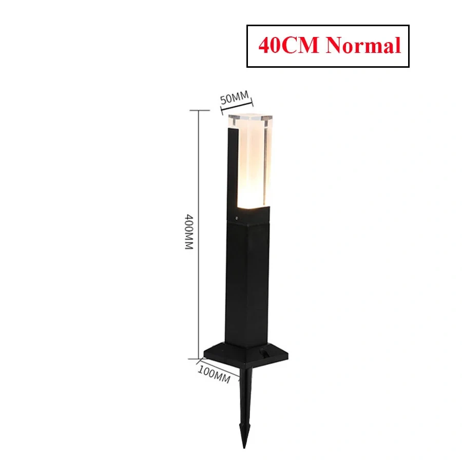 Thrisdar 60/80CM Waterproof Courtyard Lawn Lamp Acrylic Villa Garden Pillar Lamp Outdoor Landscape Park Pathway Lawn Light