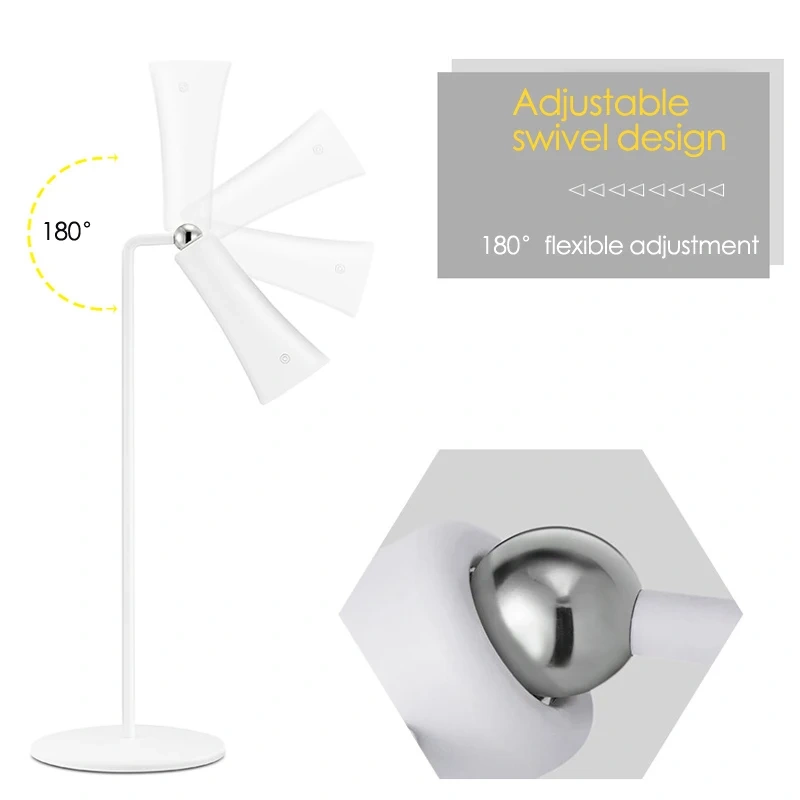 Multifunctional LED Desk Lamp with Clip/Magnetic/Handheld/Stand USB Type-C Rechargeable Touch Control Dimming for Reading Office