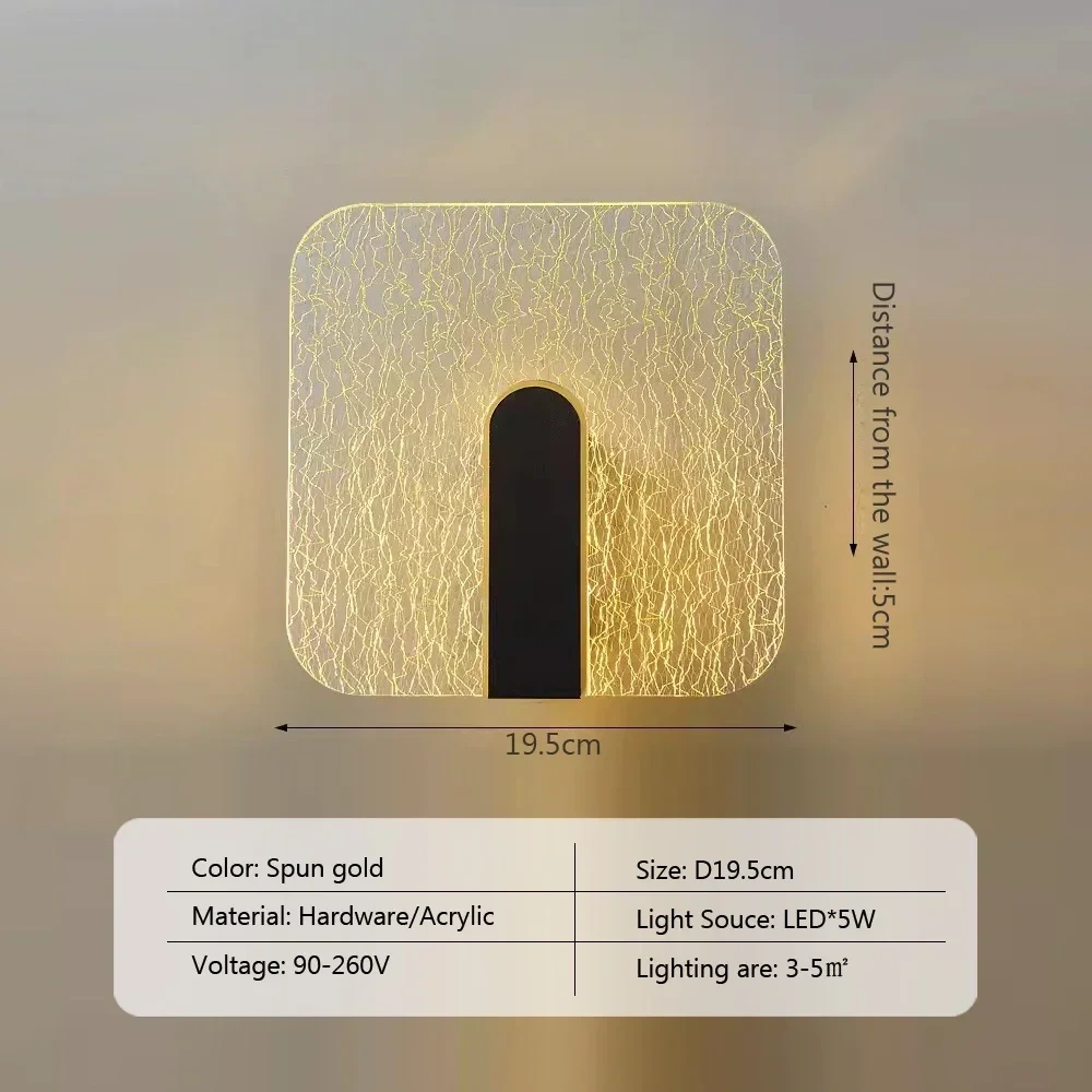 Nordic LED Wall Lamp Creative wall Sconce Acrylic Lampshade For Bedroom  Stairway Wall Light LED Bedside Decorative Lamp