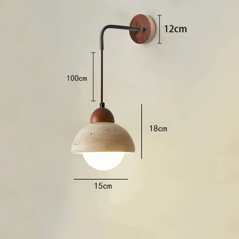 Huangdong stone wabi-Sabi wind bedroom bed wall lamp cream wind living room medieval designer retro home lamps