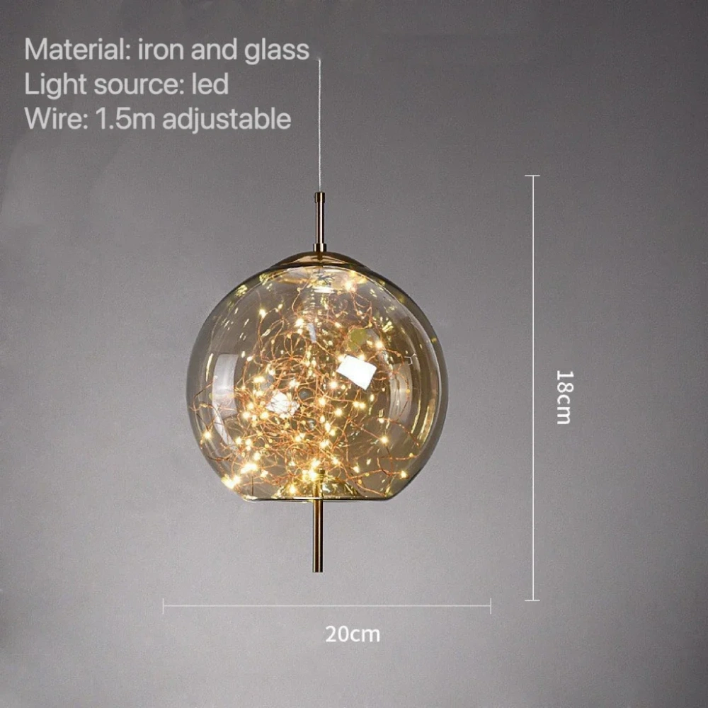 Modern Led Pendant Lamp Glass Ceiling Hanging Lights Fixture Luminaire Chandeliers Lustres Suspension Luminaire Bedroom Decor