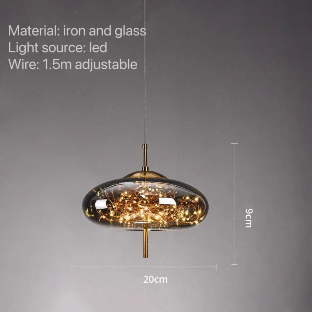 Modern Led Pendant Lamp Glass Ceiling Hanging Lights Fixture Luminaire Chandeliers Lustres Suspension Luminaire Bedroom Decor