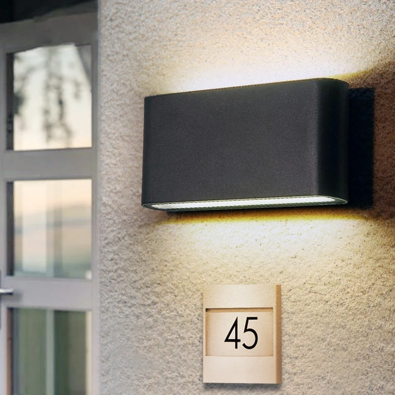 Outdoor Waterproof 6W 12W LED Wall Lamp Modern Aluminum Sconce Living Room Bedroom Indoor Wall Light Garden Lamp Lighting