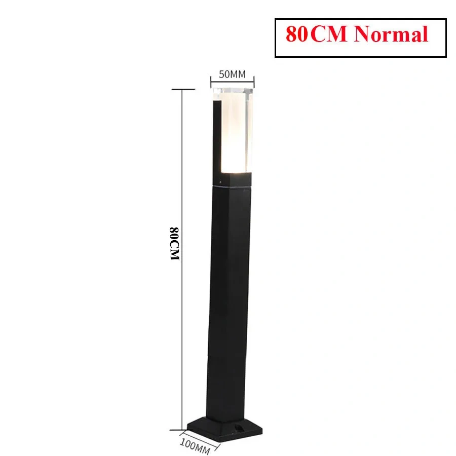 Thrisdar 60/80CM Waterproof Courtyard Lawn Lamp Acrylic Villa Garden Pillar Lamp Outdoor Landscape Park Pathway Lawn Light