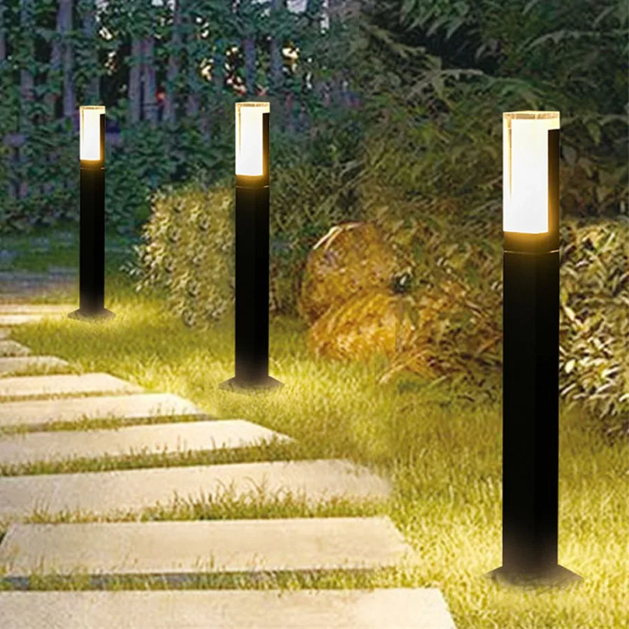 Thrisdar 60/80CM Waterproof Courtyard Lawn Lamp Acrylic Villa Garden Pillar Lamp Outdoor Landscape Park Pathway Lawn Light