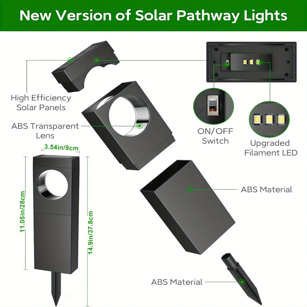 4/6Pack Super Bright Solar Lights, 12Hrs Auto On/Off, Outdoor Pathway/Garden/Patio LED Decor for Wedding/Mother's Day"