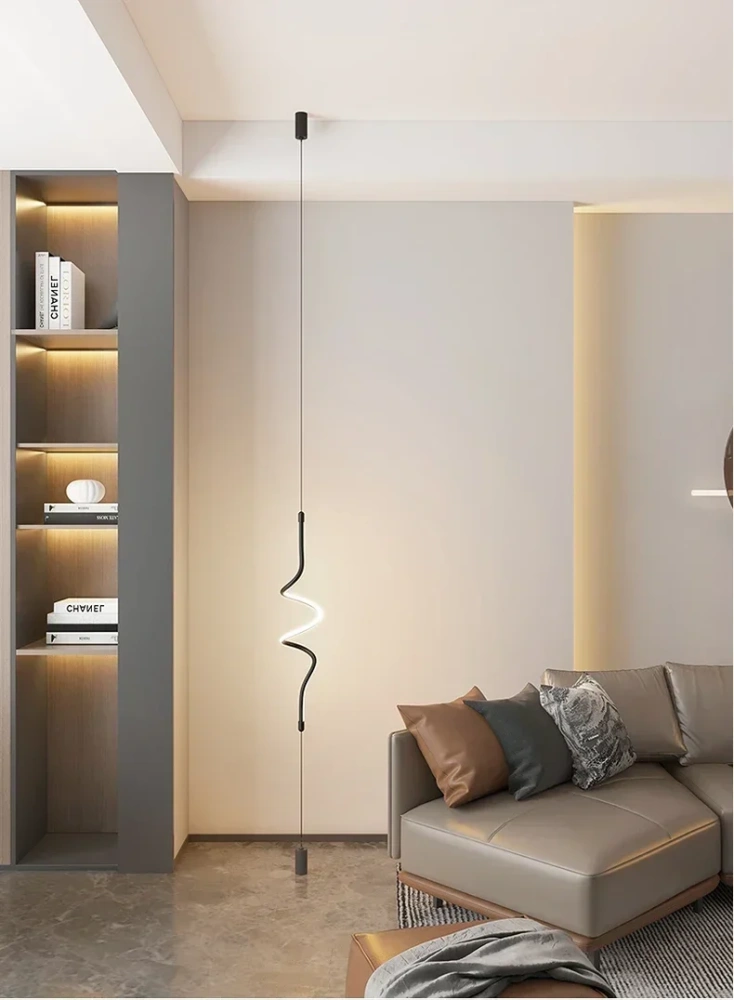 2025 Modern Minimalist Black LED Floor Lamp Decoration Home Lighting Living Room Bedroom Bedside Chandelier Indoor Lighting Fixt