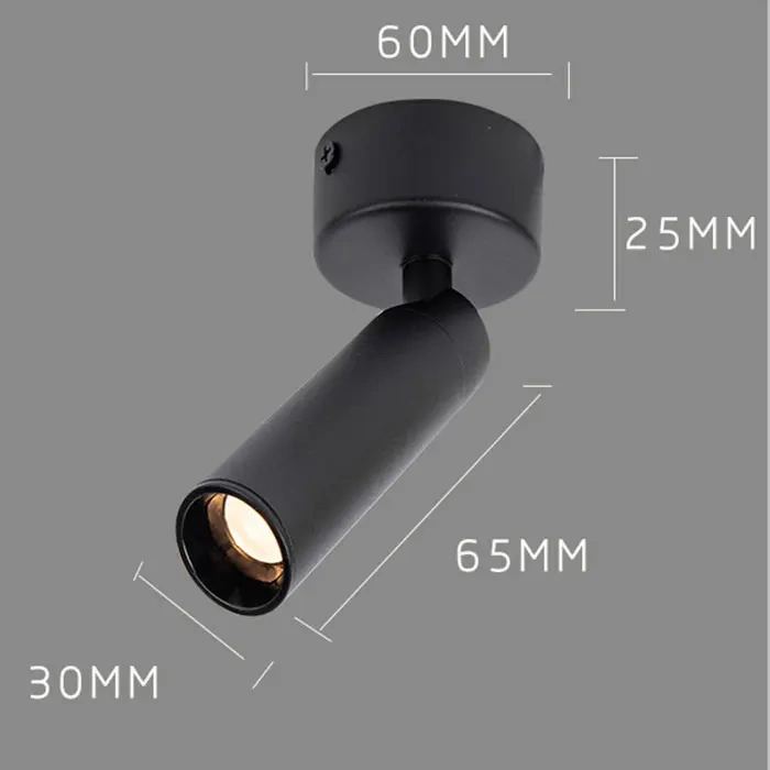Industrial 8°/15°/24° Narrow Beam Ceiling Spotlights 3W 5W Surface Mount Pin Spot Light for Jewelry Museum Gallary Picture Light