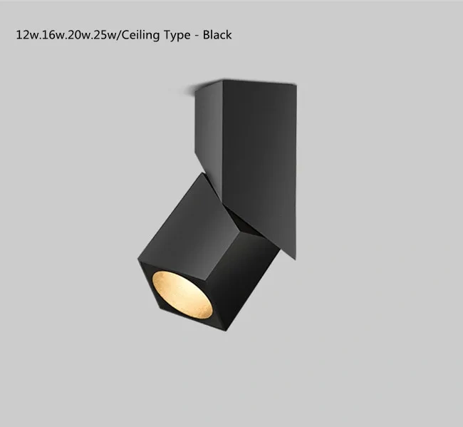 LED Downlights Spot Light Frame Anti Glare AC220V/90-260V 20w Ceiling Lamp Spot Lights 90°Folding Rotation  Chip Warm White