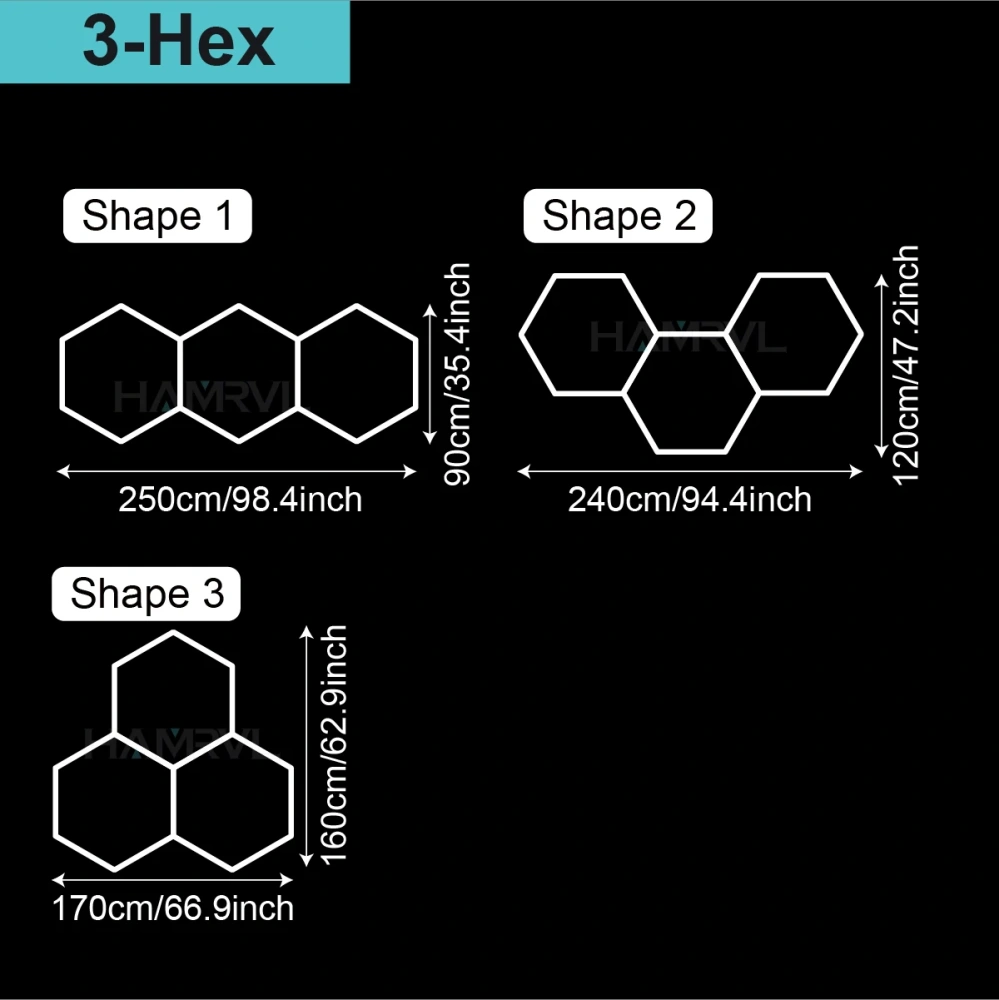 4000k Natural light Lighting Hexagon Barbershop Garage LED Ceiling Light 110-240V Car Beauty Detail Workshop Honeycomb Tube lamp