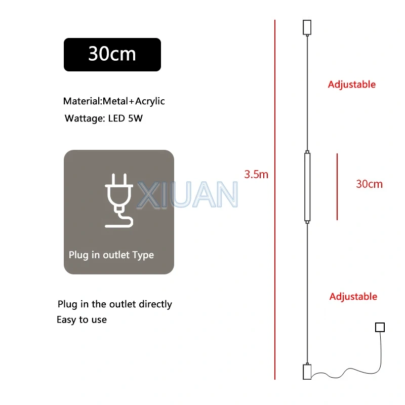 Italy Design Bedroom Bedside LED Floor Lamps Acrylic Sconces Long Line Light Modern Black Hotel Living Room LED Floor Light Home