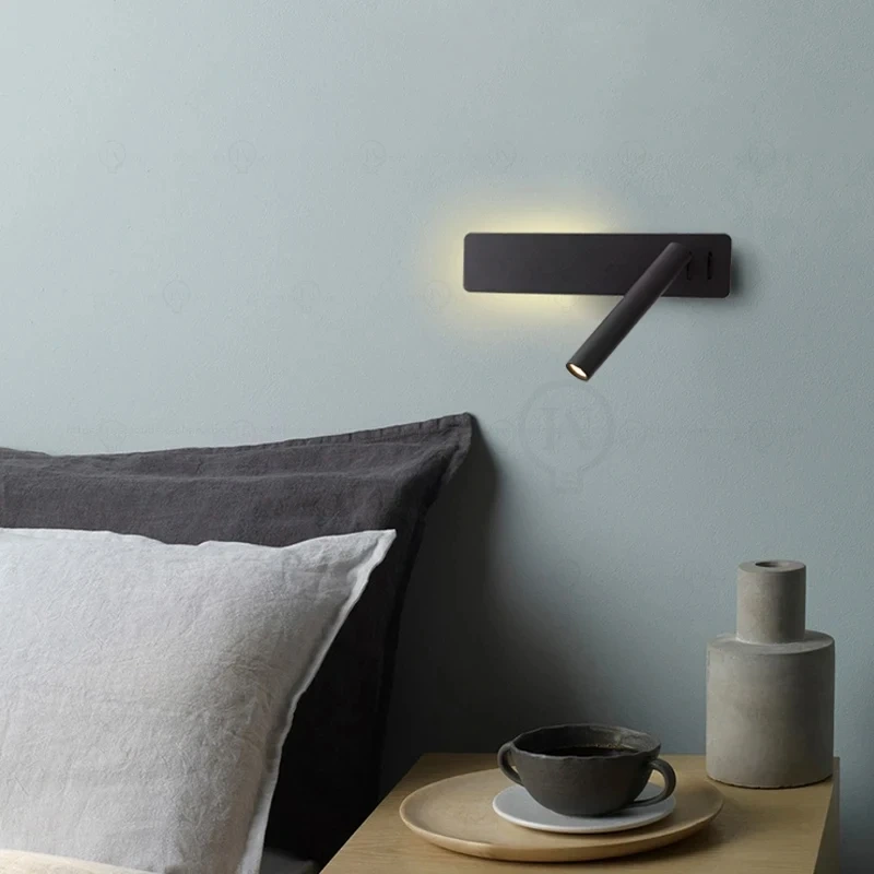 LED Wall Reading Lamp for Bedroom Hotel Minimalist Night Book Lamp Rotation Bedside Wall Sconce 3W Spot Home Lighting Fixture