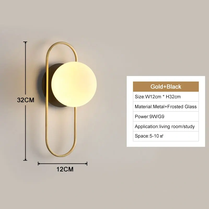Interior LED Wall Lamps Wall Lights with G9 Bulb for Bedroom Black Gold  LED Wall Lamps Wall Sconce for Home Luminuaire Lighting