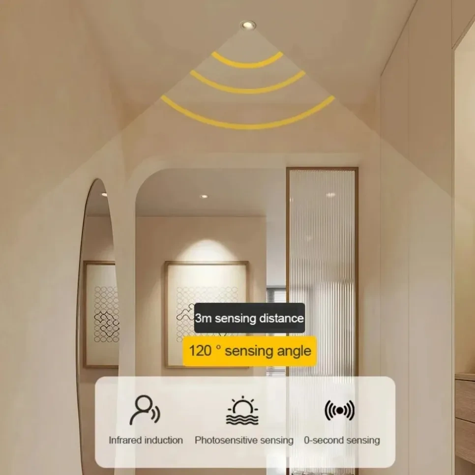 7W 10W PIR Motion Sensor Downlight AC85-265V Recessed Ceiling Light For Corridor Living Room Kitchen Decor Lighting