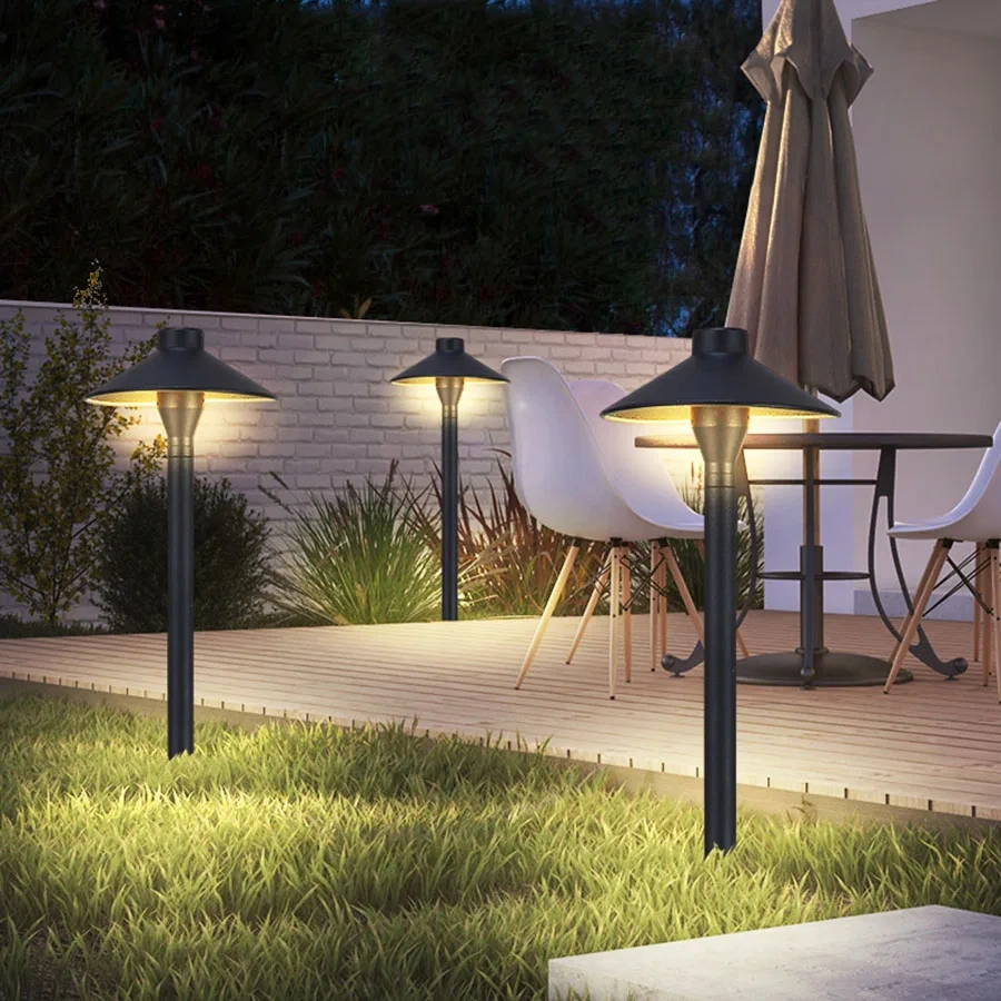 5W Aluminum Pathway Lights LED Landscape Path Light Outdoor Garden Pillar Light With Ground Stake External Lawn Bollard Light