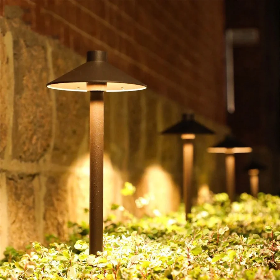 5W Aluminum Pathway Lights LED Landscape Path Light Outdoor Garden Pillar Light With Ground Stake External Lawn Bollard Light