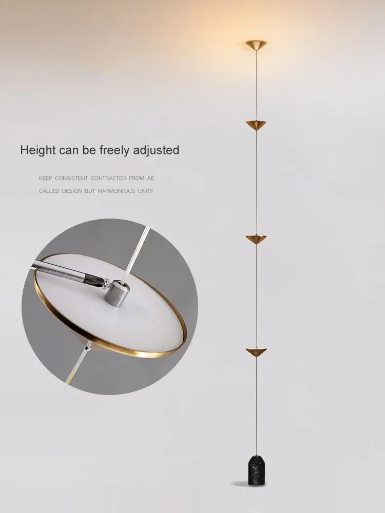 Modern Living Room Hallway Wall Floor Lamp Cone Desigh Art Decorative iron Hanging Cable Floor Lamp for Bedroom Indoor