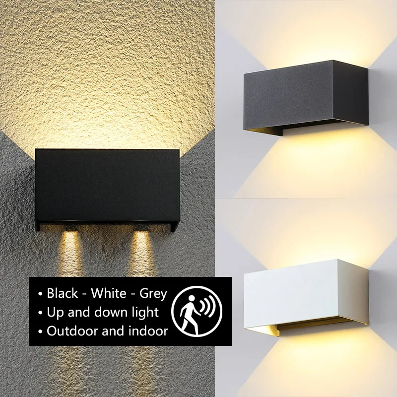 Led Outdoor Wall Light Waterproof IP65 PIR Motion Sensor Led indoor Lighting Porch Light Balcony Garden Lights Outdoor Wall Lamp