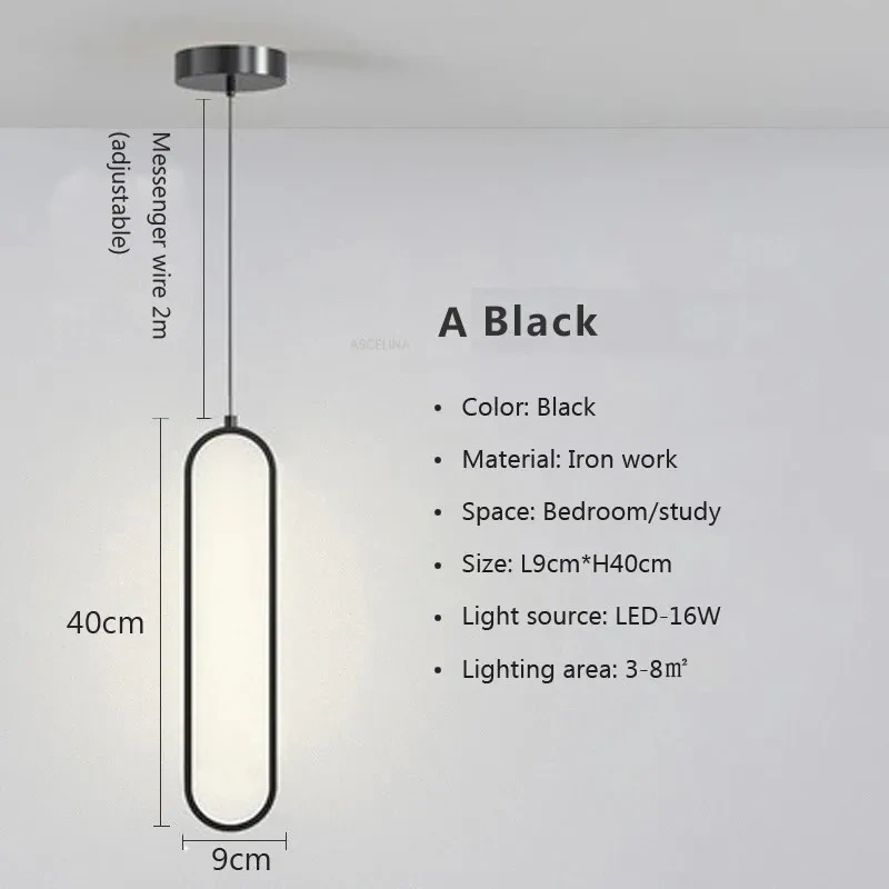 Modern Minimalist LED Pendant Light Chandelier For Bedroom Restaurant Living Room Gold Black Hanging Lamps Decoration Led Lustre