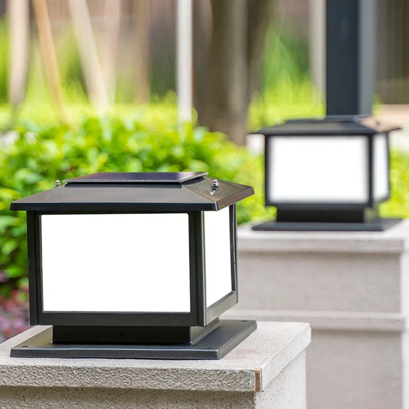 Nordic Solar LED Post Lights Solar Powered Fence Street Light IP65 Waterproof Landscape Pillar Lamp Garden Christmas Decoration