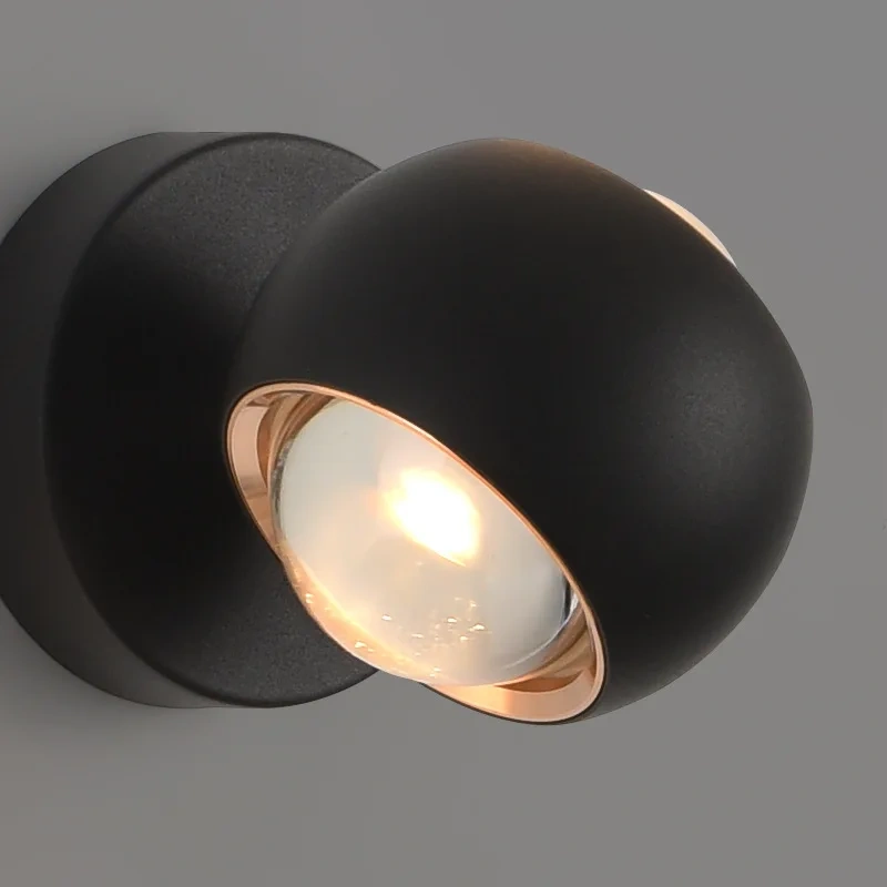 Modern Luxury Bedroom Wall Lamp Frosted Metal Body Acrylic Lens Lampshade Spot Sconce Light LED Up Down Rotatable Nordic Lustres