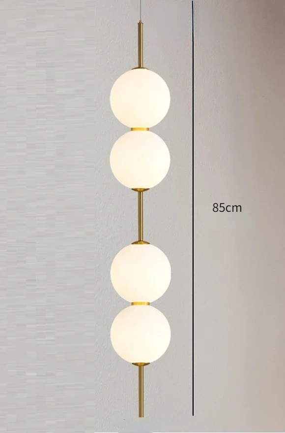 Glass Ball Pendant Light for Bedroom Bedside Hanging Lamp Ceiling Chandeliers Modern Lighting Decoration Entrance Luminaire Led