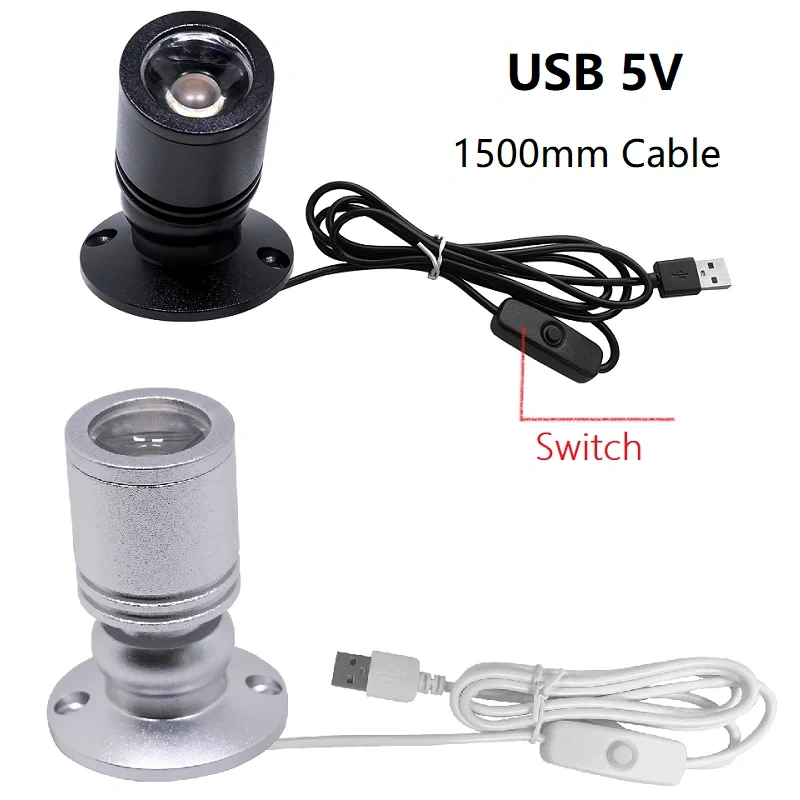 Spot Led Light Mini Ceiling Spotlight USB 5V 12V 24V 110V 220V Showcase Jewelry Display Cabinet Embedded Indoor Downlight 1W 3W