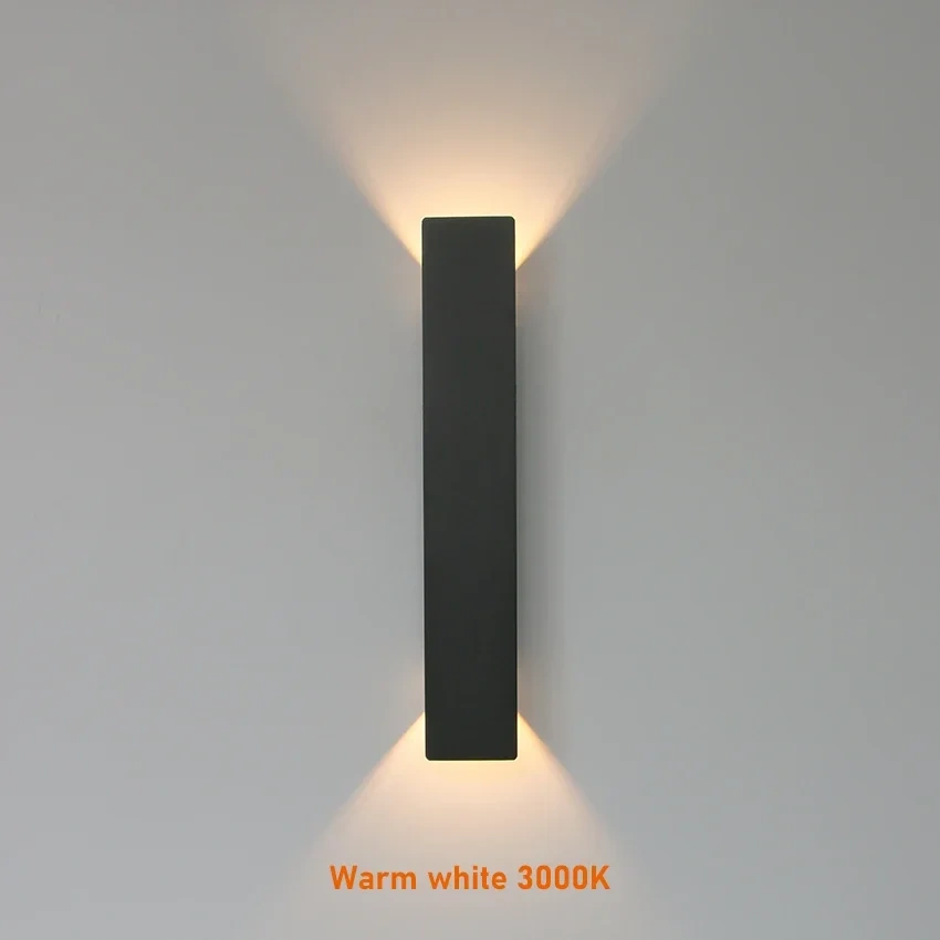 Outdoor Waterproof Wall Lamp Modern LED Lamp Black White Aluminum Up Lower Light Wall Lamps Waterproof IP65 110V 220V Fixtures