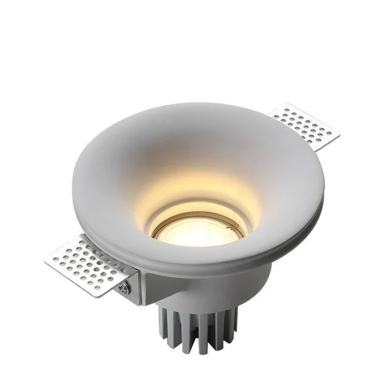 Recessed Gypsum Downlight Ceiling Lamp LED Anti-Glare Embedded Borderless Spotlight Living Room Bedroom Aisle Home Lighting 12w