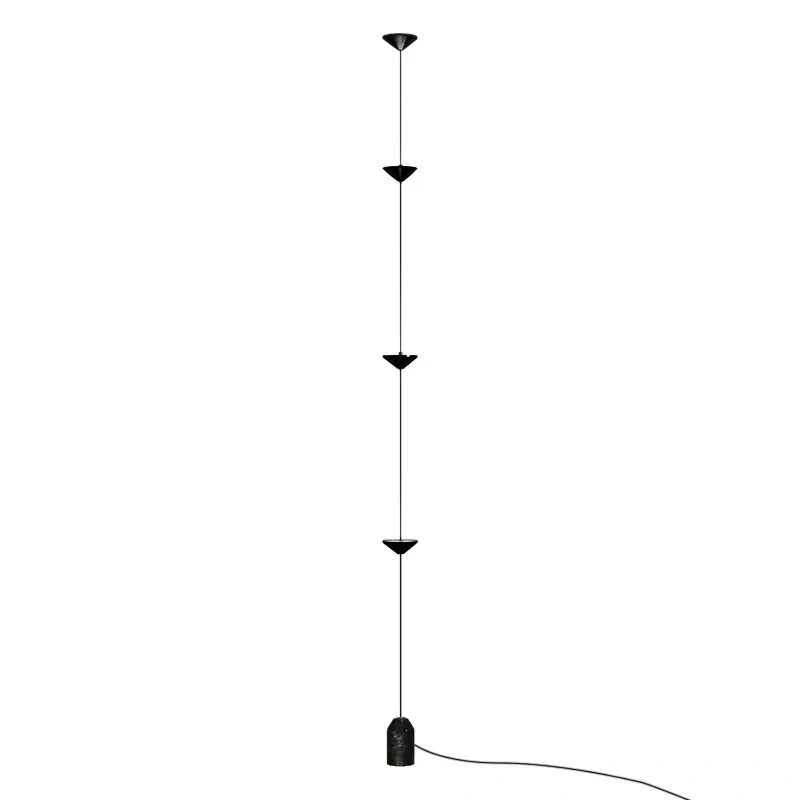 Modern Living Room Hallway Wall Floor Lamp Cone Desigh Art Decorative iron Hanging Cable Floor Lamp for Bedroom Indoor