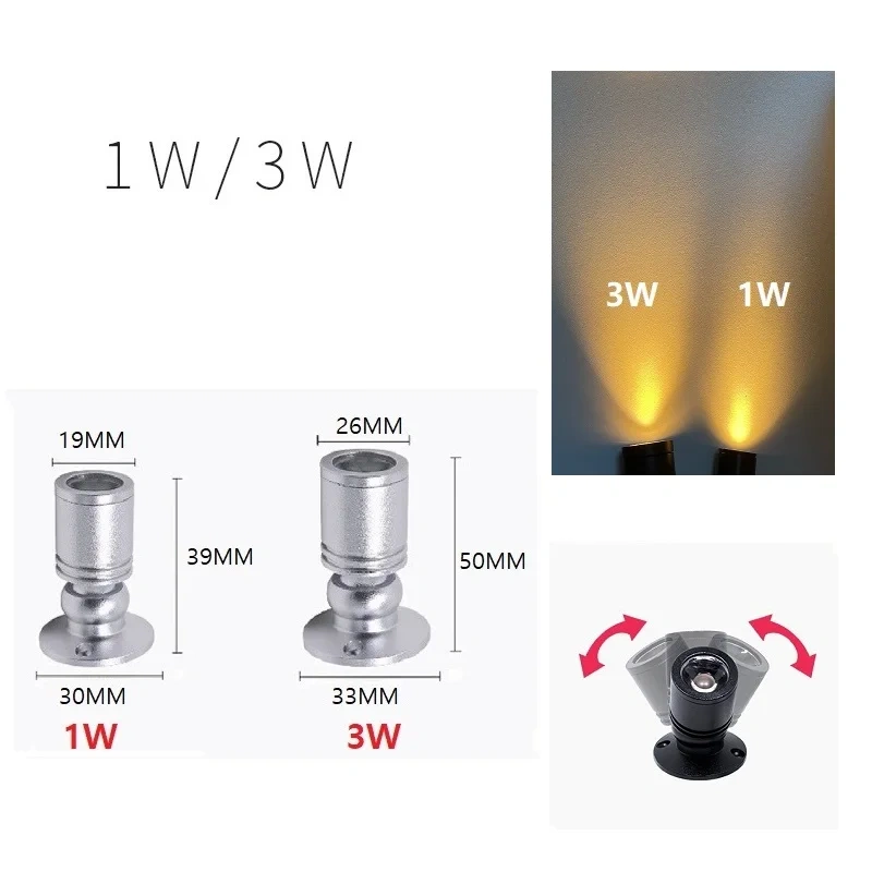 Spot Led Light Mini Ceiling Spotlight USB 5V 12V 24V 110V 220V Showcase Jewelry Display Cabinet Embedded Indoor Downlight 1W 3W