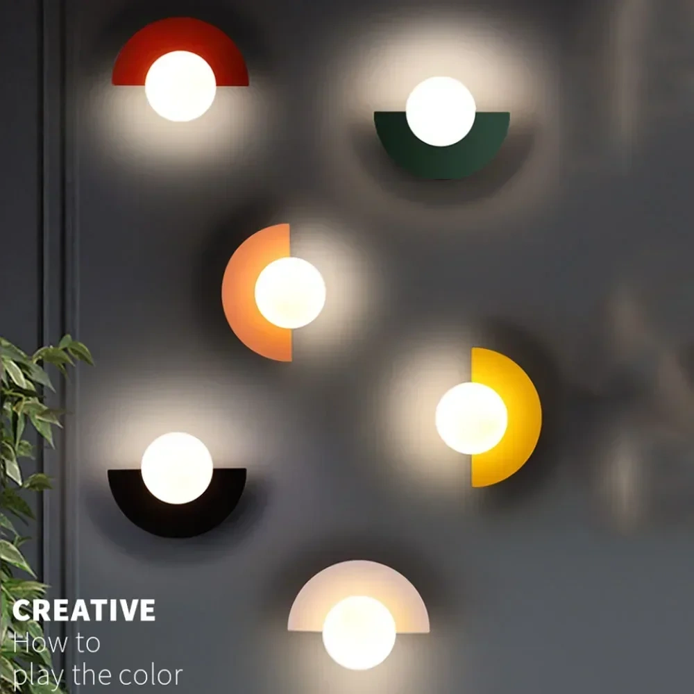 Modern glass ball wall lamp for living room