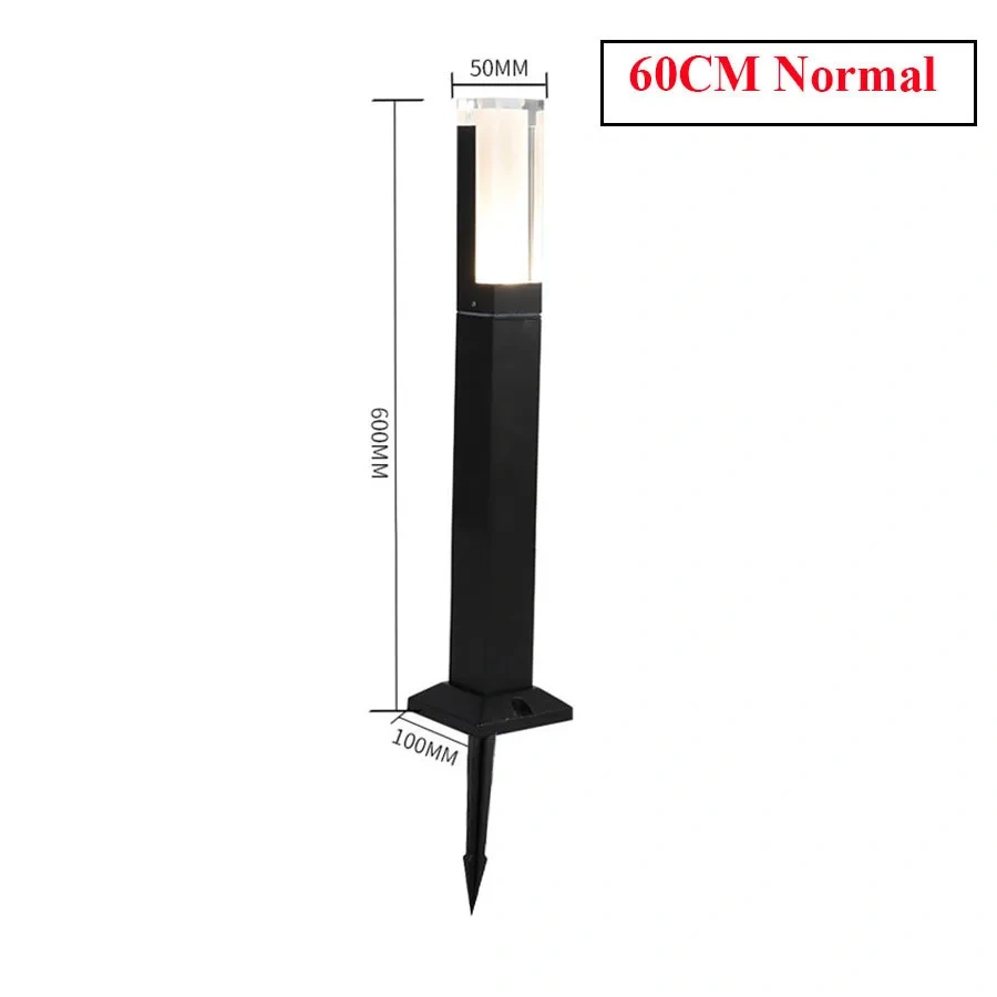 Thrisdar 60/80CM Waterproof Courtyard Lawn Lamp Acrylic Villa Garden Pillar Lamp Outdoor Landscape Park Pathway Lawn Light