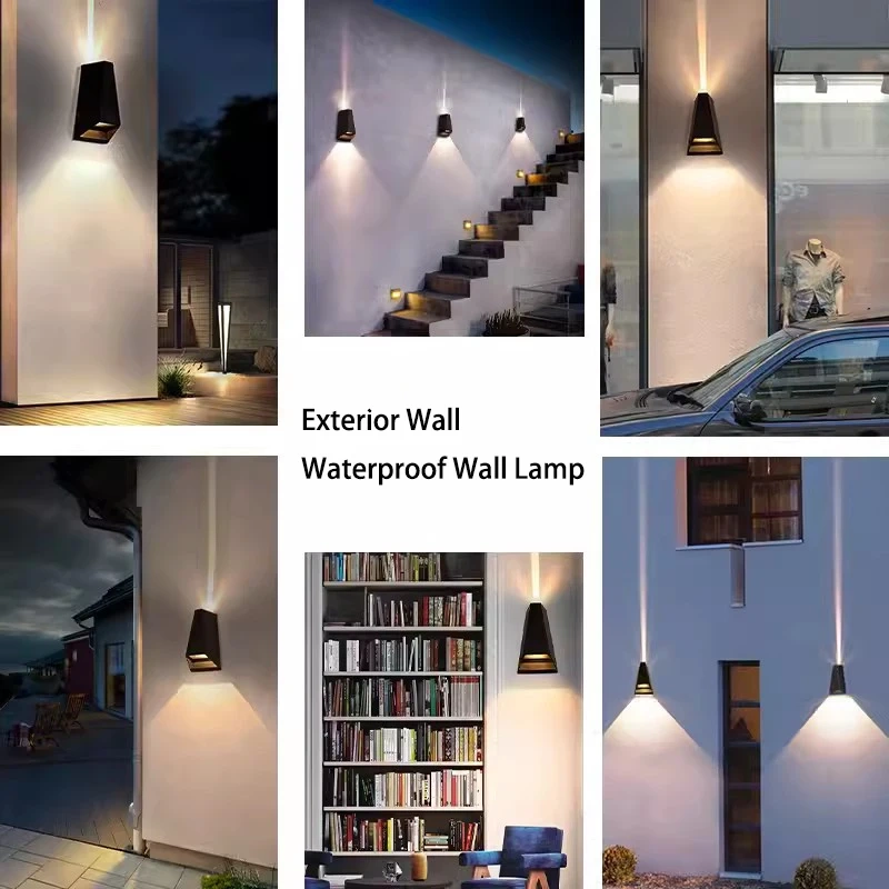 Waterproof Outdoor Wall Lamps Modern Porch Courtyard Light External Wall Lamp Aluminum Up and Down Lighting Decorative Fixture